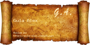 Gula Alex névjegykártya